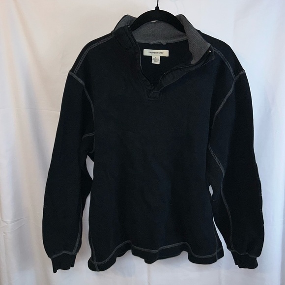 Pronto Uomo Sweater Pullover Top Long Sleeve V-Neck Quarter Zip Shirt Elbow Pads - Picture 4 of 12